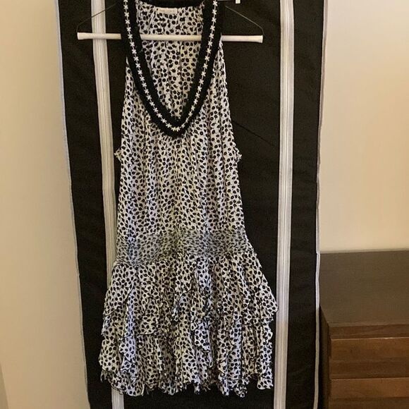 Poupette St Barth Beline Tank Dress/Coverup in Black & White print. Size Medium. - Picture 1 of 7